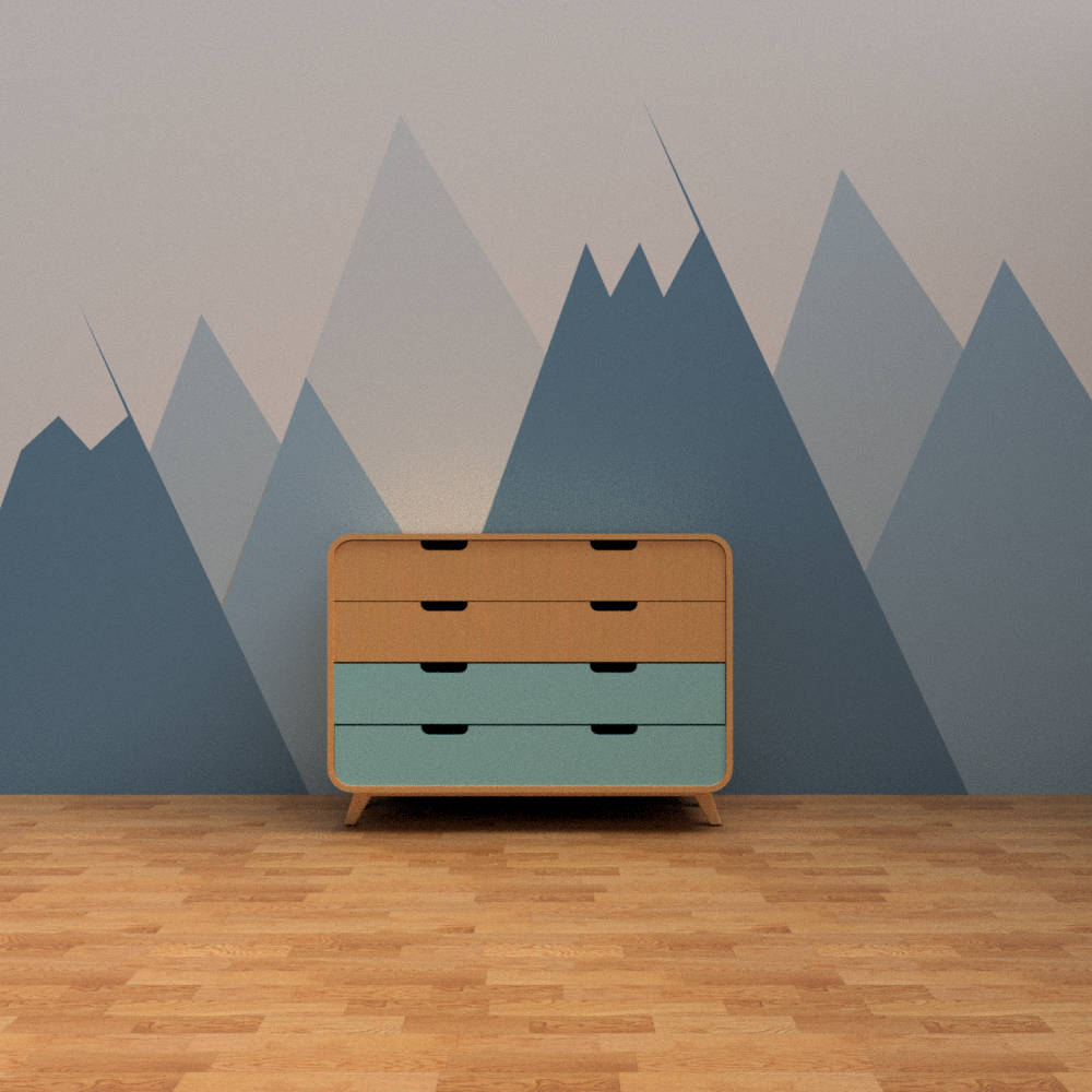 Long chiffonier - Little Helio hand crafted kids furniture and wardrobe