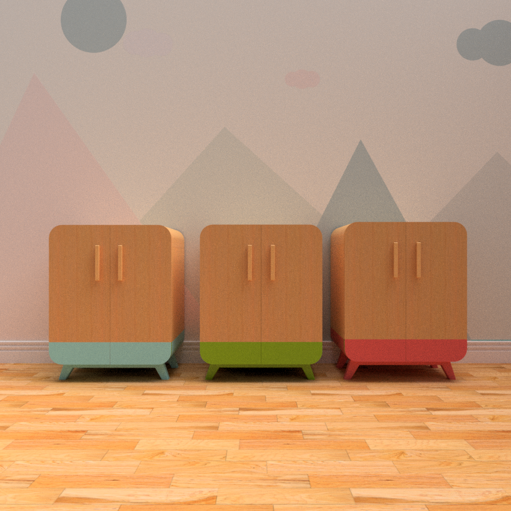 Short Hue Cabinet - Little Helio hand crafted kids furniture and wardrobe