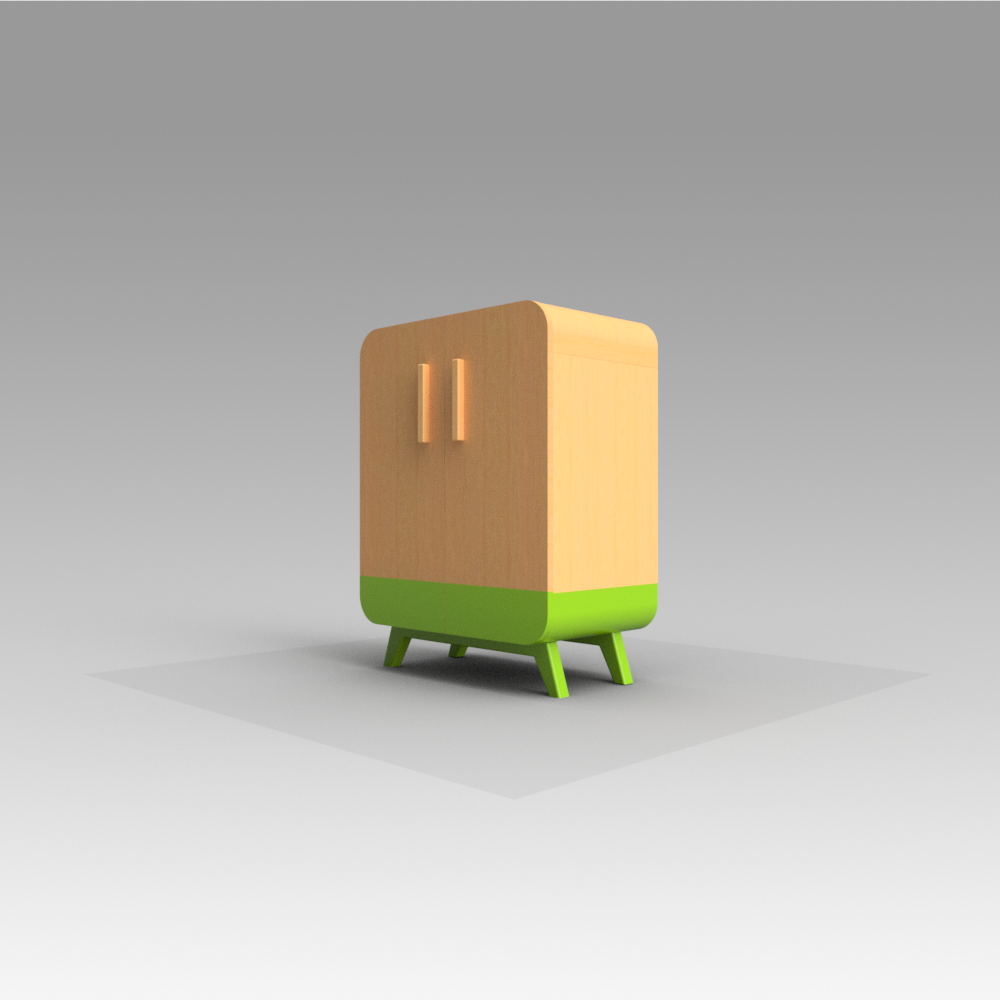 Short Hue Cabinet - Little Helio hand crafted kids furniture and wardrobe
